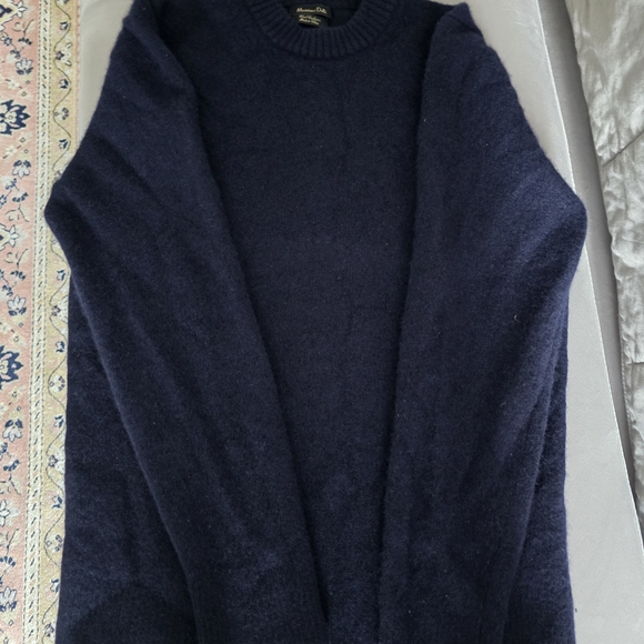 Massimo Dutti Men's Deep Blue Crewneck Sweater - Picture 3 of 7